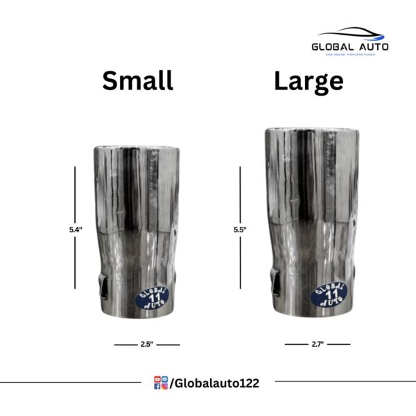 Size Chart Universal Car Exhaust Pipe Round Design Stainless Steel Silencer Cover no : 11