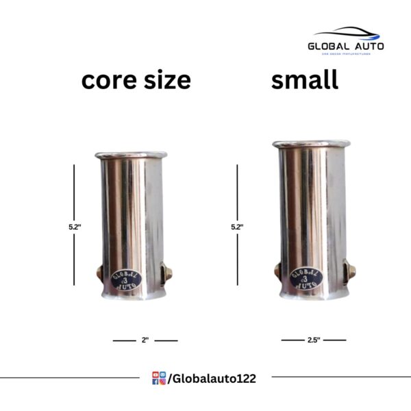 Size Chart Universal Car Exhaust Pipe Round Collar Design Stainless Steel Silencer Cover no : 03